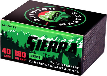 Sierra Outdoor Master Jacketed Hollow Point 180 Grain .40 S&W
