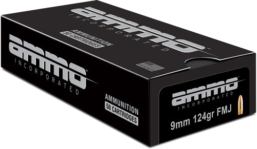 Ammo Inc 9mm Luger TMC 124gr Target Ammunition - Brass Factory NEW