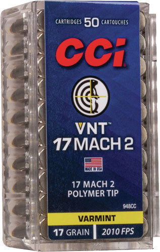 CCI 948CC Mach 2 VNT Varmint Tipped 17 Grain .17 Hornady Mach 2 2010 fps