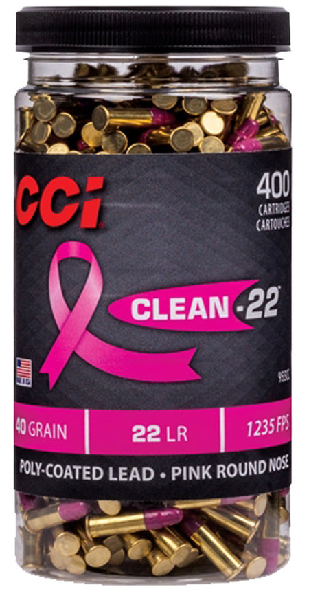 CCI Clean-22 Pink Lead Round Nose 40 Grain .22 Long Rifle 1235 fps