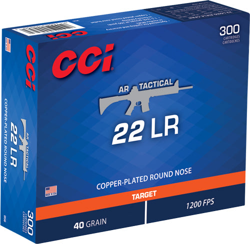 CCI AR Tactical .22 Long Rifle 40 grain Copper-Plated Round Nose ammunition