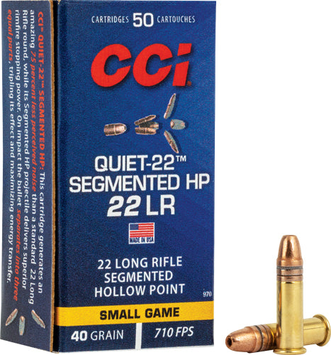 CCI Hunting Quiet-22 Segmented Hollow Point 40 Grain .22 Long Rifle 710 fps