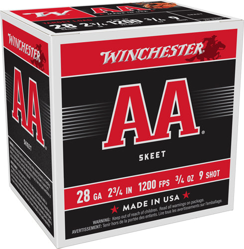 Winchester AA289   28 Gauge  3/4oz #9 1200 FPS.