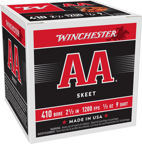 Winchester AA Target Shotgun Ammo .410 Bore 2.5 in 1/2 oz #9