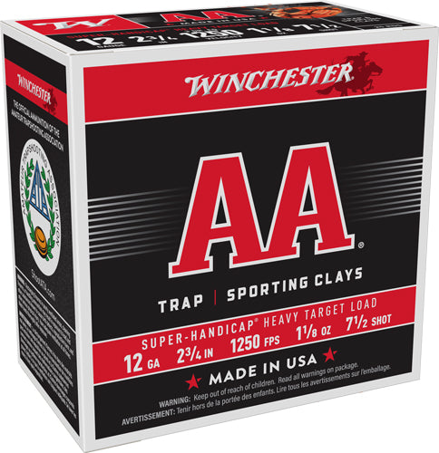 Winchester AA Super Handicap Heavy Target Shotgun Ammo 12 Gauge 2.75 in 1-1/8 oz #7.5