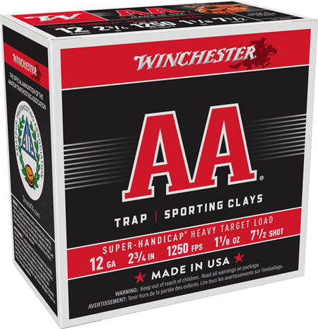 Winchester AA Super Handicap Heavy Target Shotgun Ammo 12 Gauge 2.75 in 1-1/8 oz #7.5