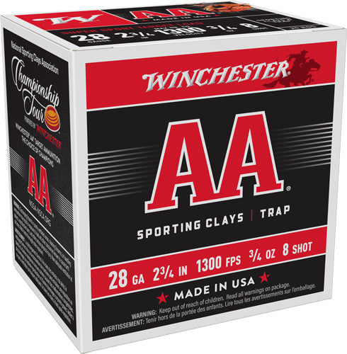 Winchester AASC288   28 Gauge  3/4oz #8 1300 FPS.