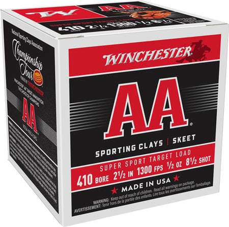 Winchester AA Supersport Sporting Clay Shotgun Ammo .410 Bore 2.5 in 1/2 oz #8.5