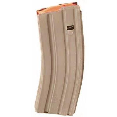 ASC .223 Rem AR Family 30rd Dark Earth Stainless Steel Rifle Magazine with Orange Follower