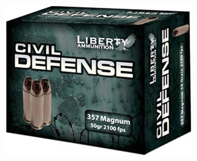 Liberty Ammunition Civil Defense Protection Lead Free Fragmenting Hollow Point 50 Grain .357 Magnum 2100 fps