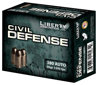 Liberty Ammunition Civil Defense Protection Lead Free Fragmenting Hollow Point 50 Grain .380 ACP/Auto 1500 fps