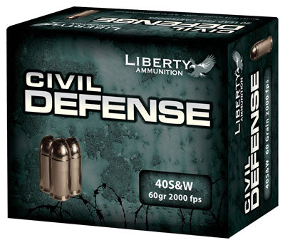 Liberty Ammunition Civil Defense Protection Lead Free Fragmenting Hollow Point 60 Grain .40 S&W 2000 fps