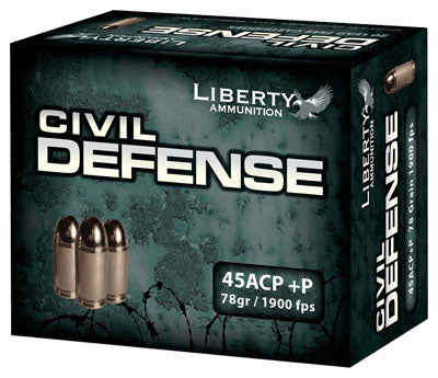 Liberty Ammunition Civil Defense Protection Lead Free Fragmenting Hollow Point 78 Grain .45 ACP/Auto 1900 fps