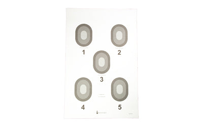 Action Target 5-Bullseye Shooting Target, Cream and Black, 23"x35", 100 Count #530-100