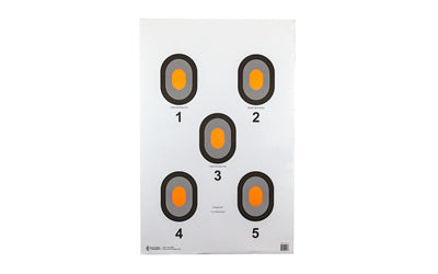 Action Target Bulls-Eye Shooting Target 530-OC-100, Orange Center, 5 Bull's-Eye, Box of 100