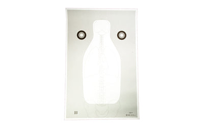 Action Target FBI Q Silhouette Target with Vital Anatomy V2, 23"x35", Black/White/Gray, 100-Count
