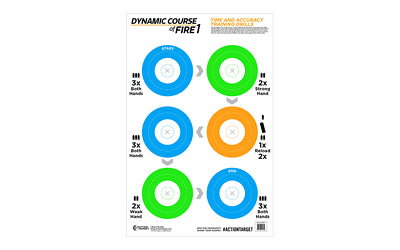 Action Target Dynamic Course of Fire 1 Range Target, Blue/Green/Orange, 23"x35", 100-Pack GS-DCFIRE1-100