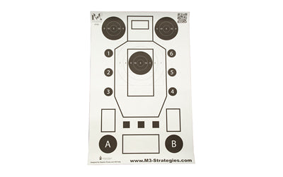 Action Target Multi-Purpose V3 Training Shooting Target, 23"x35", Black and White, 100-Pack M3-MK3-100