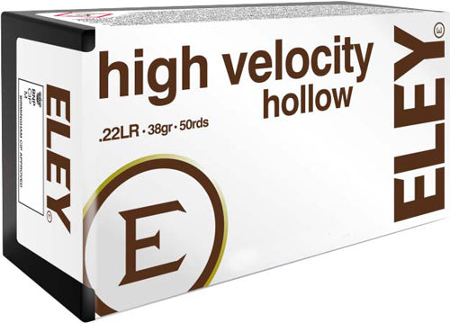 Eley High Velocity Hollow LEAD HOLLOW POINT 38 Grain .22 Long Rifle 1250 FPS.