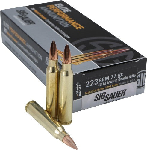 Sig Sauer Elite Performance Marksman .223 Remington 77 grain Open Tip Match ammunition