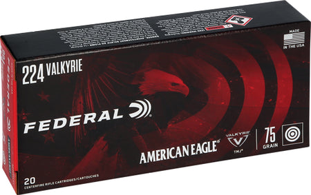 Federal, American Eagle, 224 Valkyrie, 75 Grain, Total Metal Jacket