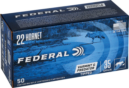 Federal American Eagle Varmint & Predator .22 Hornet 35 grain Polymer Tip ammunition