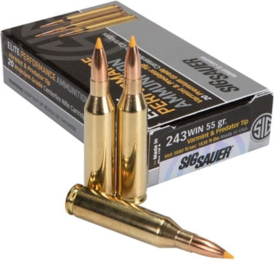 Sig Sauer Elite Hunting Varmint & Predator .243 Winchester 55 grain Extreme Expansion Tip ammunition