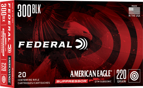 American Eagle Suppressor Open Tip Match 220 Grain .300 AAC Blackout 1000 fps