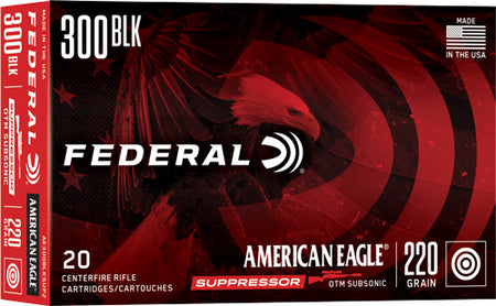 American Eagle Suppressor Open Tip Match 220 Grain .300 AAC Blackout 1000 fps