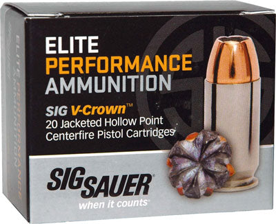 Sig Sauer Elite Performance V-Crown .357 Magnum 125 grain Jacketed Hollow Point ammunition
