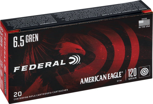 Federal American Eagle Open Tip Match 6.5mm Grendel 123 grain Jacketed Hollow Point ammunition
