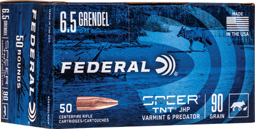 Federal American Eagle Varmint & Predator 6.5mm Grendel 90 grain Jacketed Hollow Point ammunition