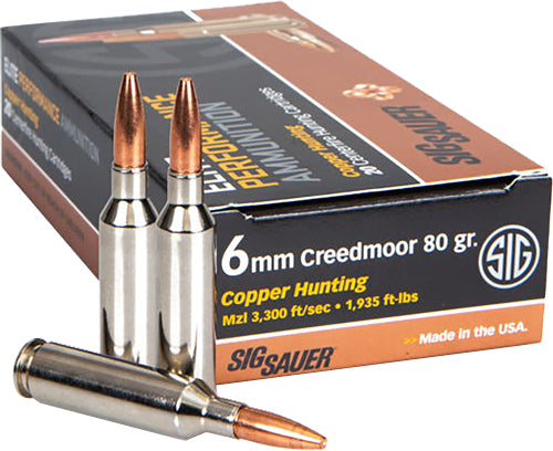 Sig Sauer Elite Performance Copper Hunting 80 Grain 6mm Creedmoor 3300 fps