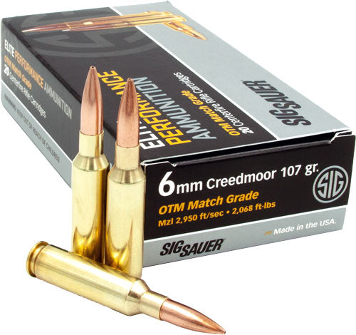 Sig Sauer EMG Marksman Elite Open Tip Match 107 Grain 6mm Creedmoor 2950 fps