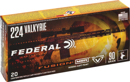 Federal MSR Boat Tail Fusion Soft Point 90 Grain .224 Valkyrie 2700 fps