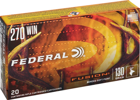 Federal Boat Tail Fusion Soft Point 130 Grain .270 Winchester 3050 fps