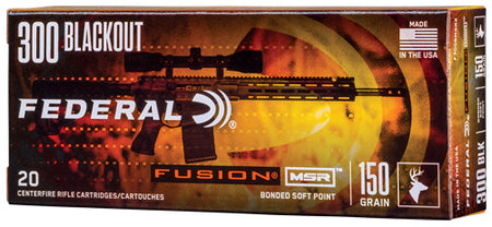 Federal MSR Fusion Soft Point 150 Grain .300 AAC Blackout 1900 fps