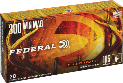 Federal Boat Tail Fusion Soft Point 165 Grain .300 Winchester Mag 3080 fps
