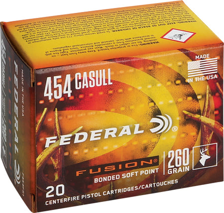 Federal Fusion .454 Casull 260 grain Bonded Soft Point ammunition