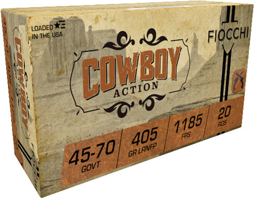 Fiocchi Cowboy Action .45-70 Government 405 grain Lead Round Nose Flat Point ammunition