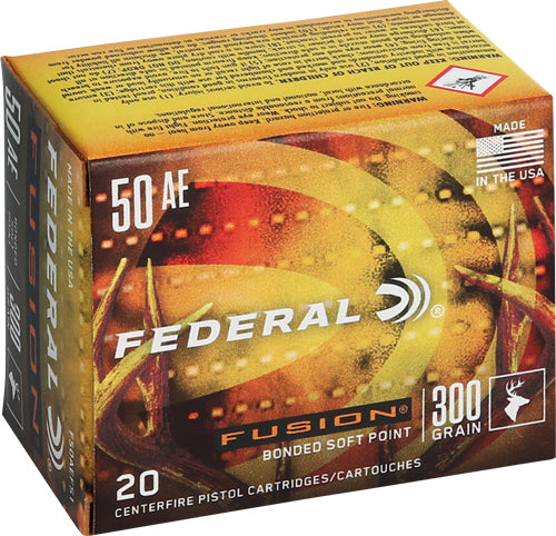 Federal Fusion .50 AE 300 grain Bonded Soft Point ammunition
