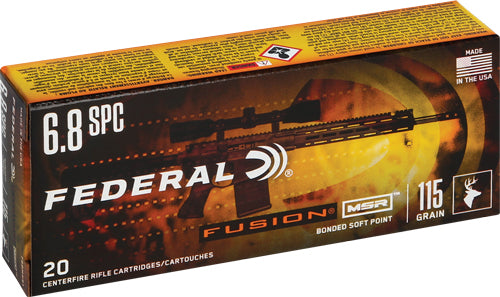 Federal Fusion MSR 6.8 Remington SPC 115 grain Bonded Soft Point ammunition