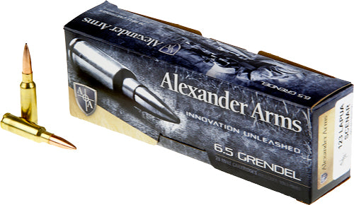 Alexander Arms AG123LSBOX Rifle Ammo 6.5 Grendel 123 gr Lapua Scenar (Hollow Point Boat Tail)