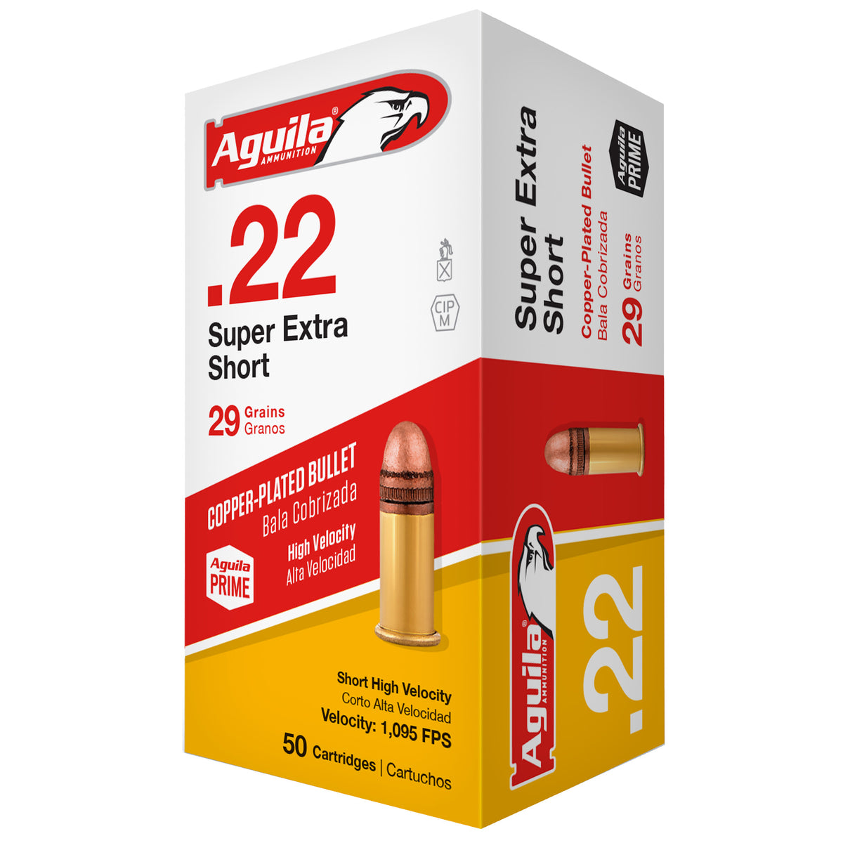 Aguila Short Calibre High Velocity Soft Point 29 Grain .22 Short 1095 FPS.