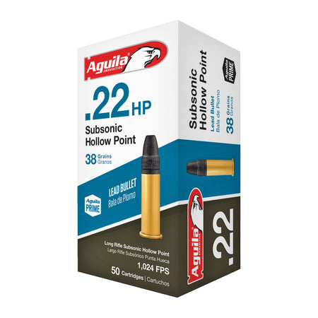 Aguila Subsonic .22 Long Rifle 38 grain Hollow Point ammunition