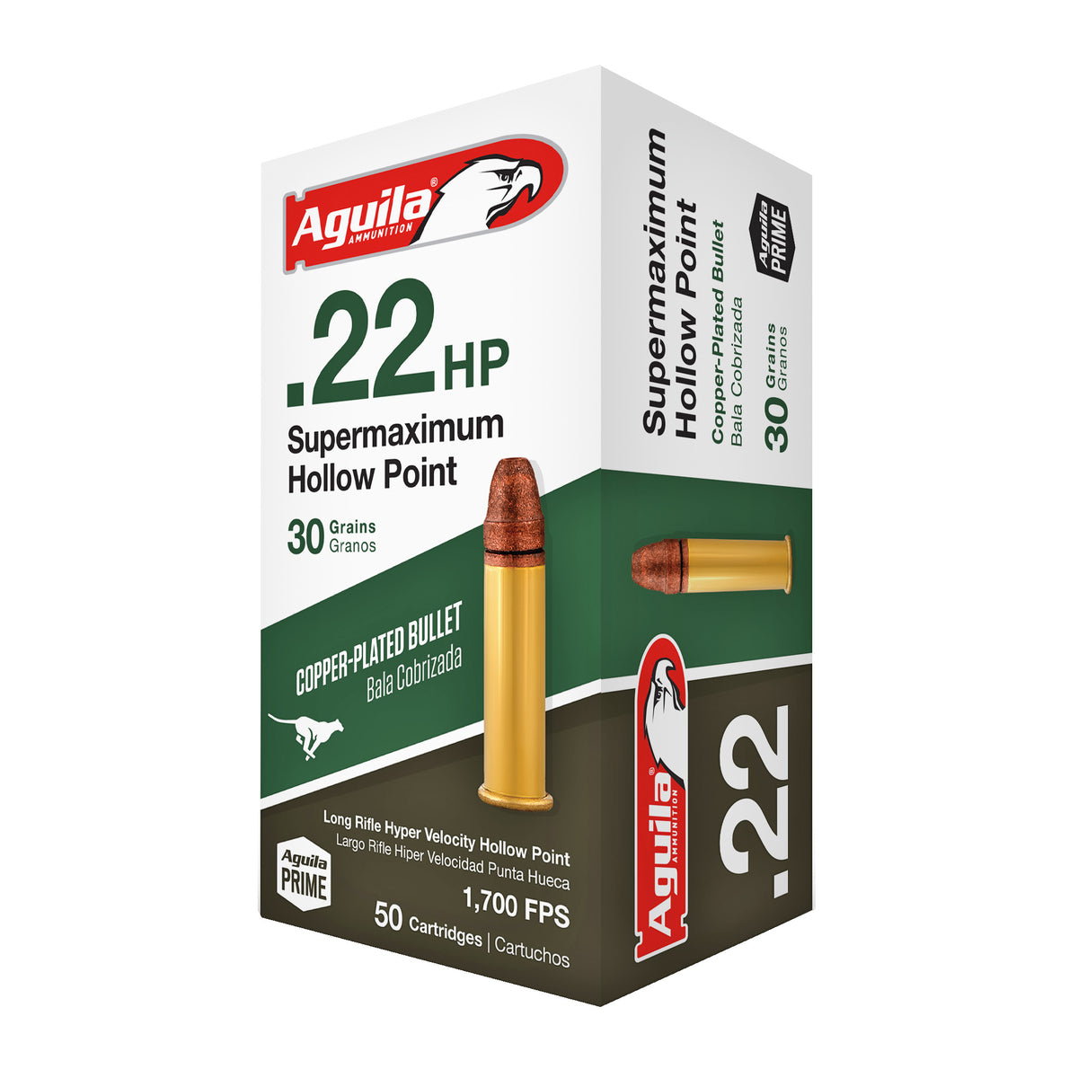 Aguila Supermaximum .22 Long Rifle 30 grain Lead Hollow Point ammunition