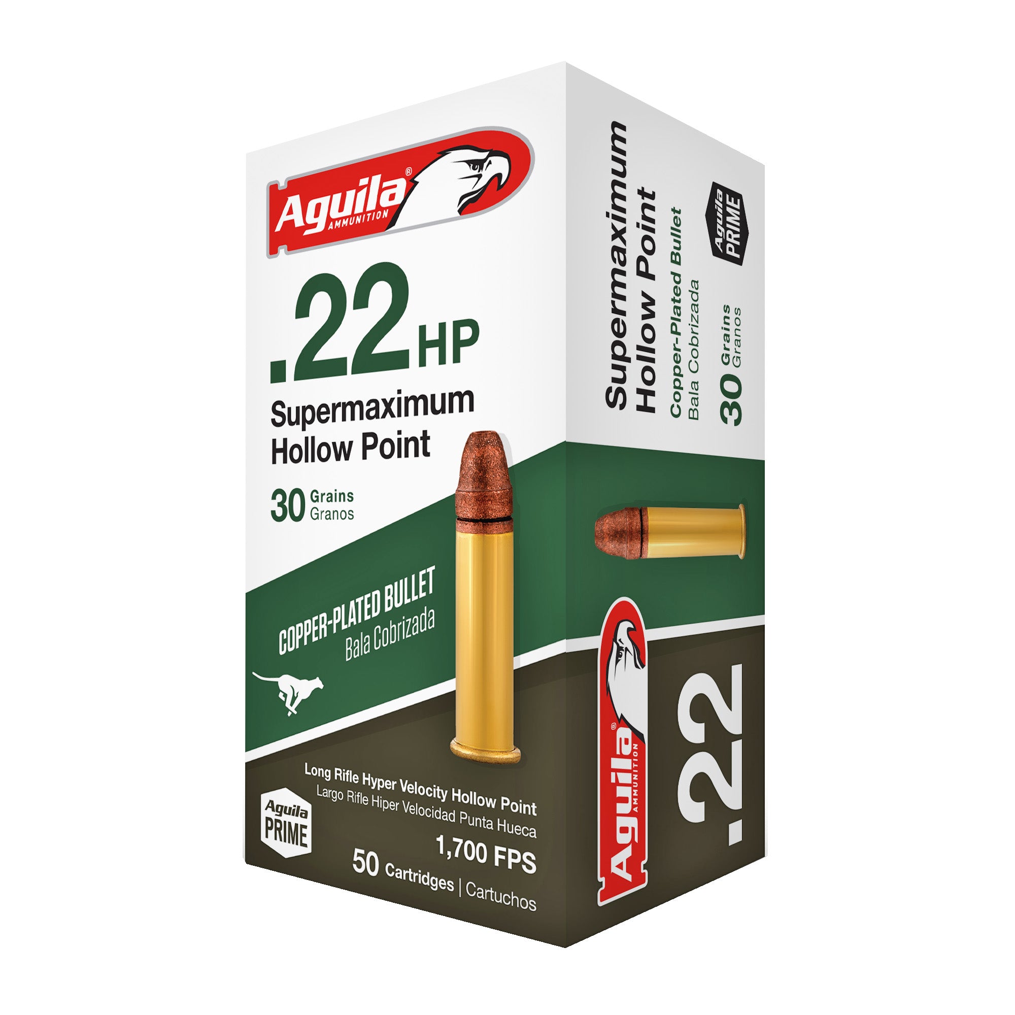 Aguila Supermaximum .22 Long Rifle 30 grain Lead Hollow Point ammunition