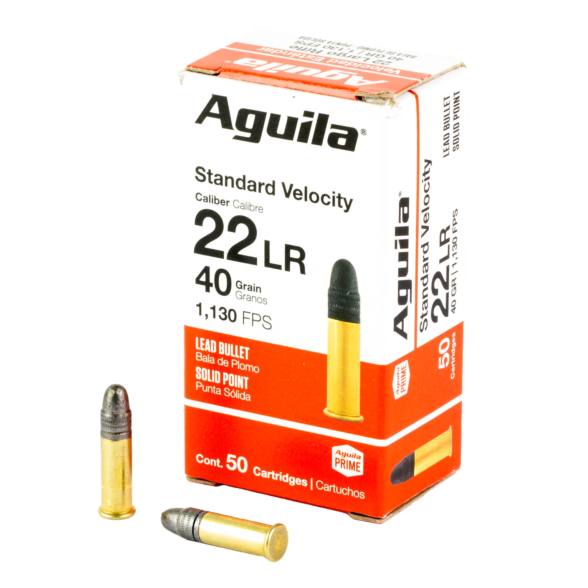 Aguila Standard Velocity Soft Point 40 Grain .22 Long Rifle 1080 FPS.