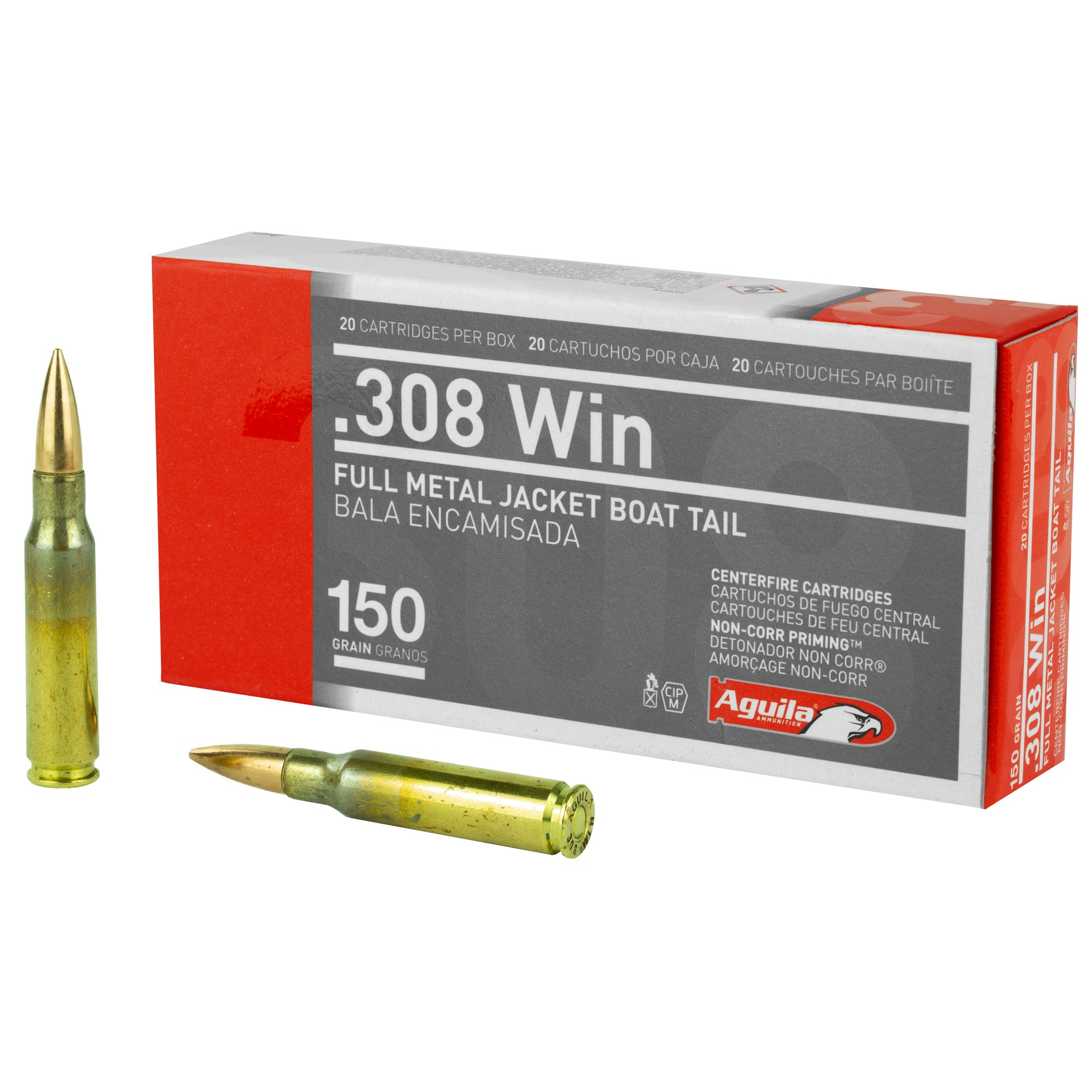 Aguila Target & Range .308 Win / 7.62x51mm 150 grain Full Metal Jacket Boat Tail ammunition