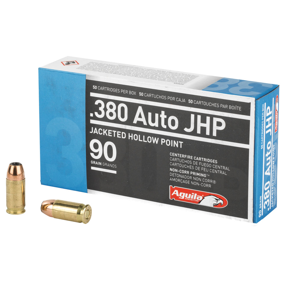 Aguila  .380 ACP/Auto 90 grain Jacketed Hollow Point ammunition